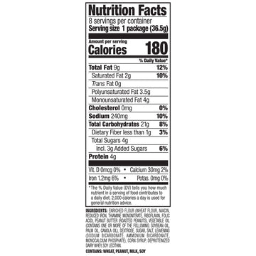 Lance Toasty Peanut Butter Sandwich Crackers 8 On The Go Packs (Pack Of 3)