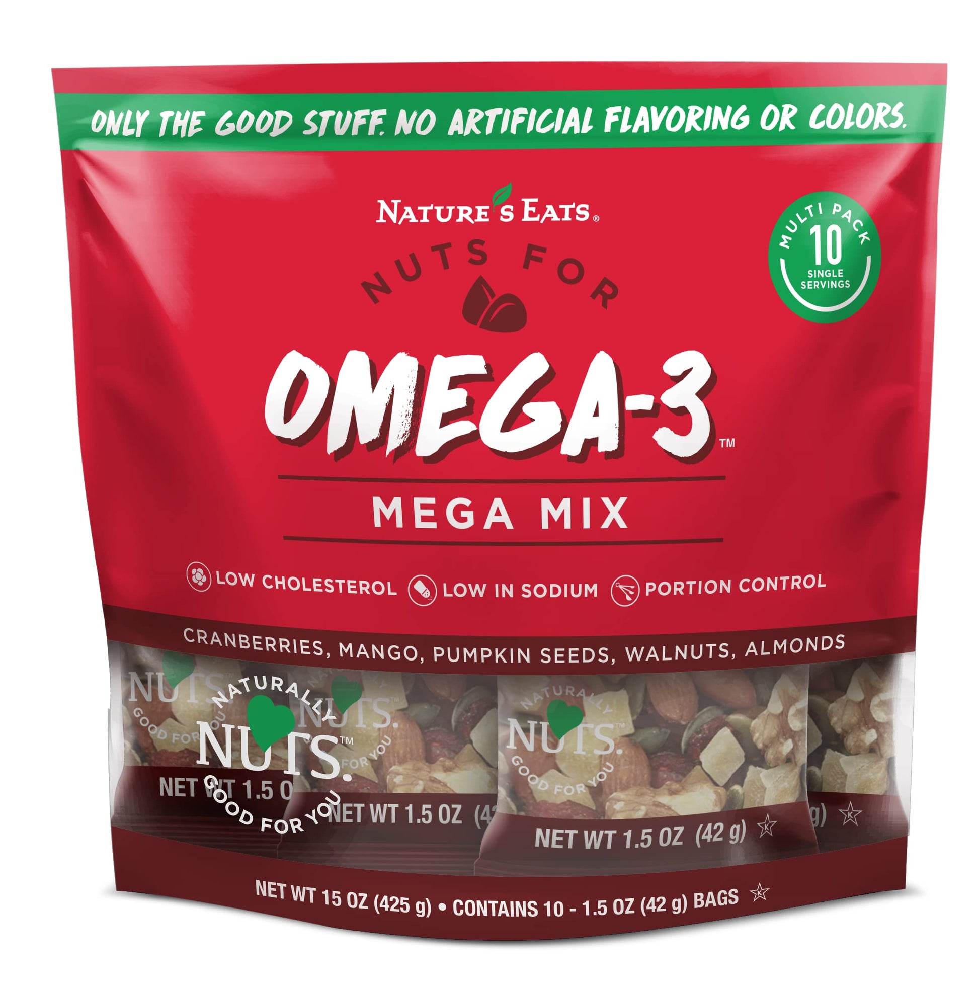 Natures Eats Omega 3, Mega Mix Snack Pack, 15 Oz