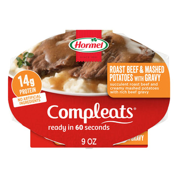 Hormel Compleats Roast Beef & Mashed Potatoes With Gravy Microwave Tray, 9 Ounce (Pack Of 6)