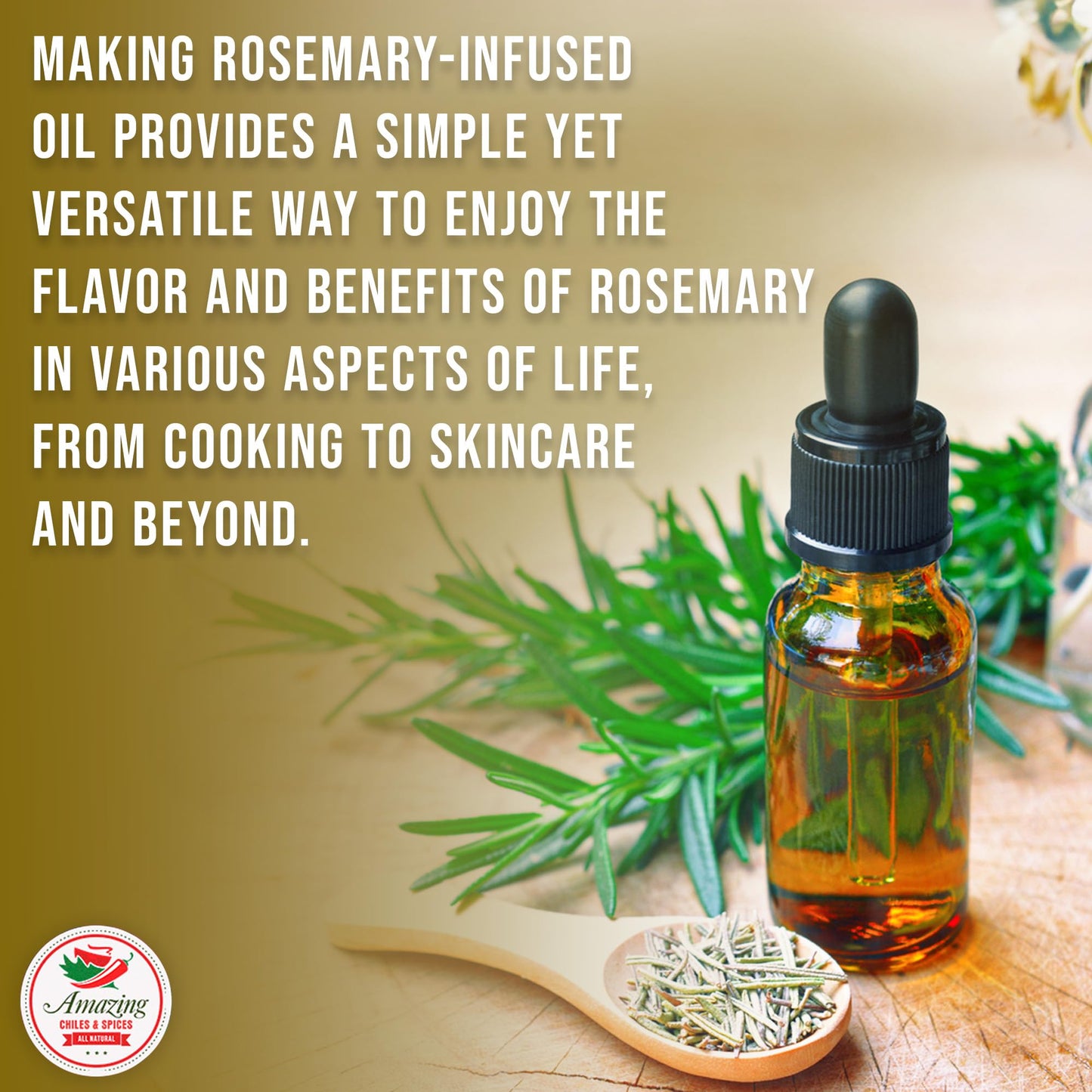 Dried Rosemary Leaves  3 oz. enhanced All Natural Herbs and Spices for Meat  Fish  Oils  Dips  Tea. Farm Fresh  Rich Savory Flavor by Amazing Chiles & Spices