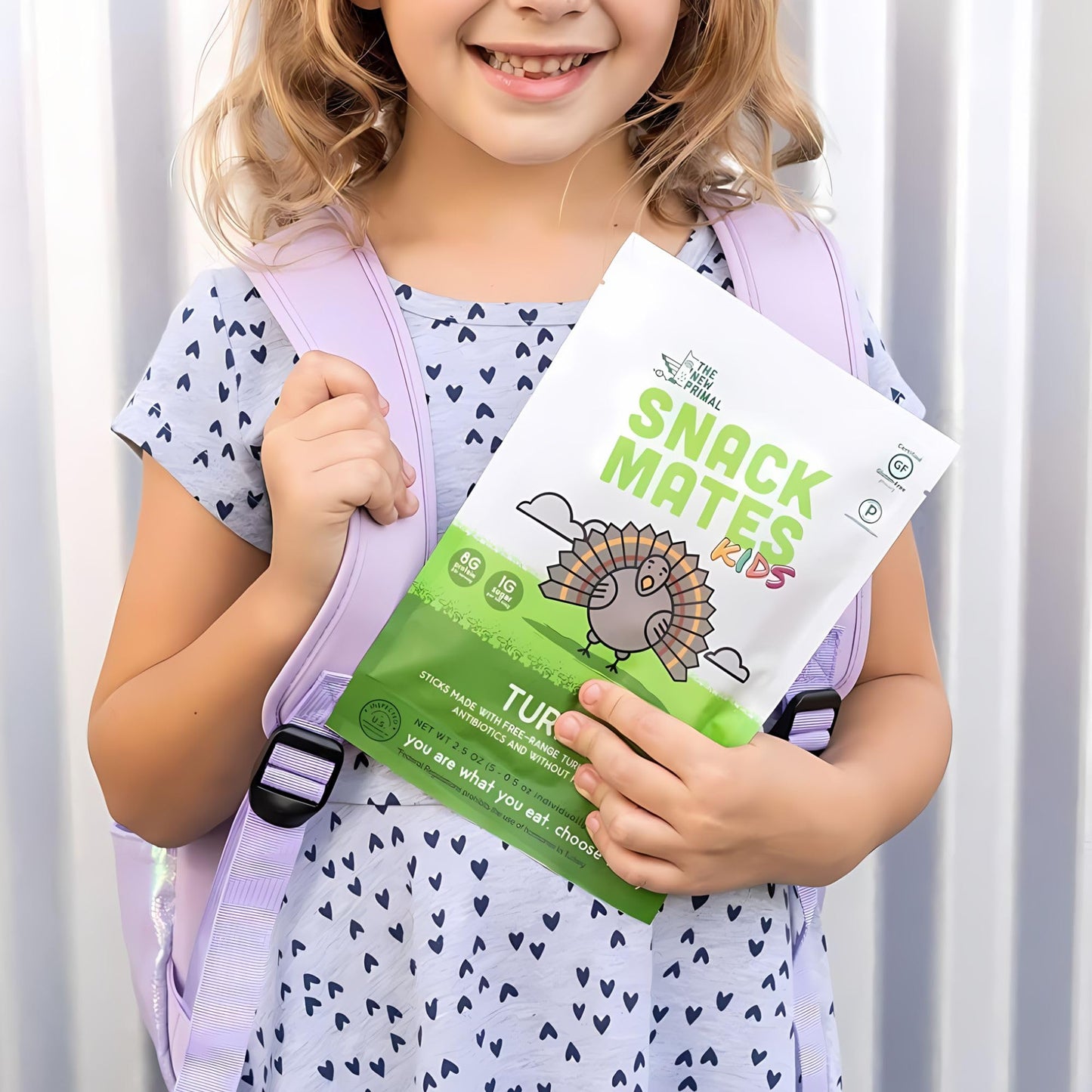 The New Primal Snack Mates Turkey Sticks, Gluten Free Healthy Snacks for Kids, Low Sugar High Protein Back to School Snacks, Min