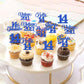 Rssta i 14th Birthday Cupcake Toppers, 24 Pack, Vintage 2011 Design, Blue