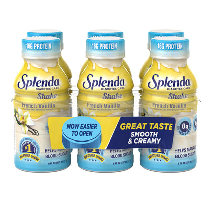 SPLENDA Diabetes Care Shakes - Meal Replacement Shake, 8 Fluid Ounces Per Bottle (French Vanilla, 6 Pack)