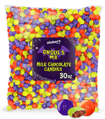 Halloween Milk Chocolate Candy Ghouls Mix - Spooky Seasonal Candy with Colorful Crunchy Chocolate Shell for Trick-or-Treaters  Party Bowls  Decorations & Goodie Bags - 30oz Bulk Bag