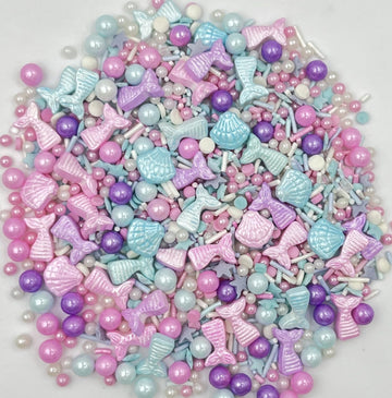 Sentovac Edible Mermaid Pearl Shell Sprinkles | Edible Cake Cupcake Sprinkles 1 Bottle 3.53oz/ 100g | Cookie and Ice Cream Toppe