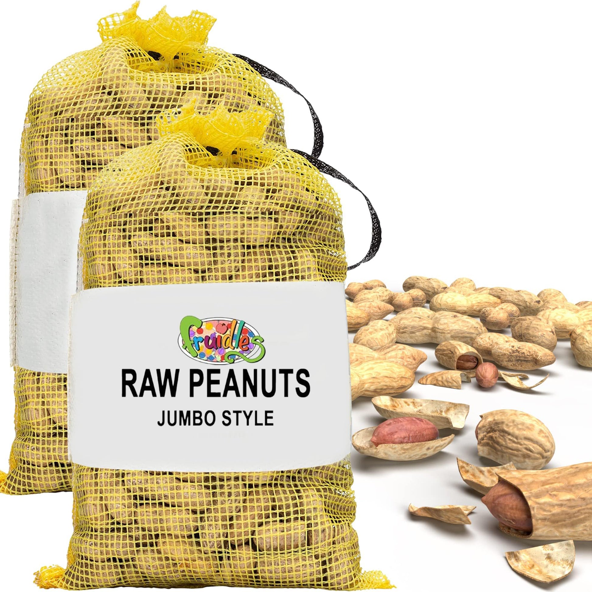 Fruidles Raw Peanuts, Raw Peanuts in Shell, Great for Boiling, Squirrels Feed, Birds Feed and Wildlife, 2 Pound Bag (2-Pack)