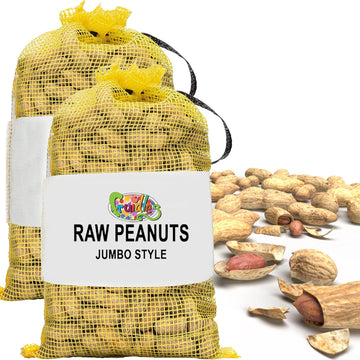 Fruidles Raw Peanuts, Raw Peanuts in Shell, Great for Boiling, Squirrels Feed, Birds Feed and Wildlife, 2 Pound Bag (2-Pack)