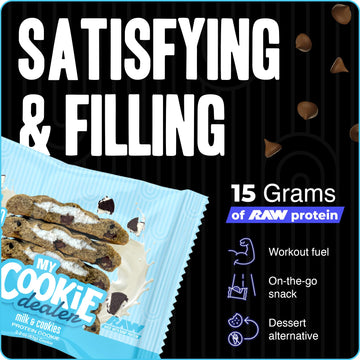 My Cookie Dealer Protein Cookies - 15g Protein, Individually Wrapped Snacks, 2.2oz (Pack of 12)