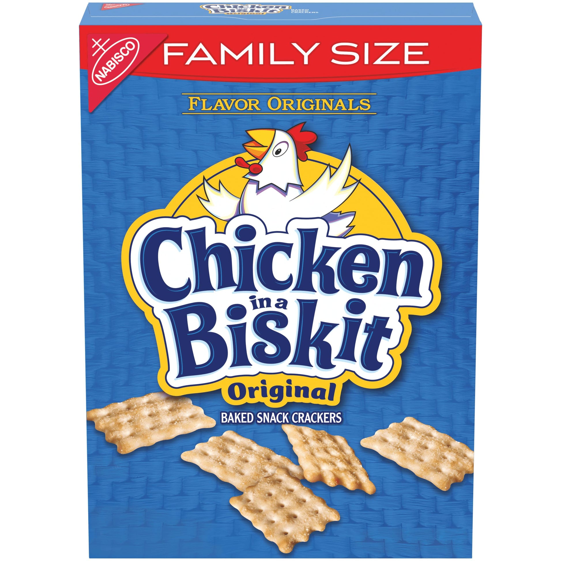 Chicken in a Biskit Original Baked Snack Crackers, Lunch Snacks, Family Size, 12 oz