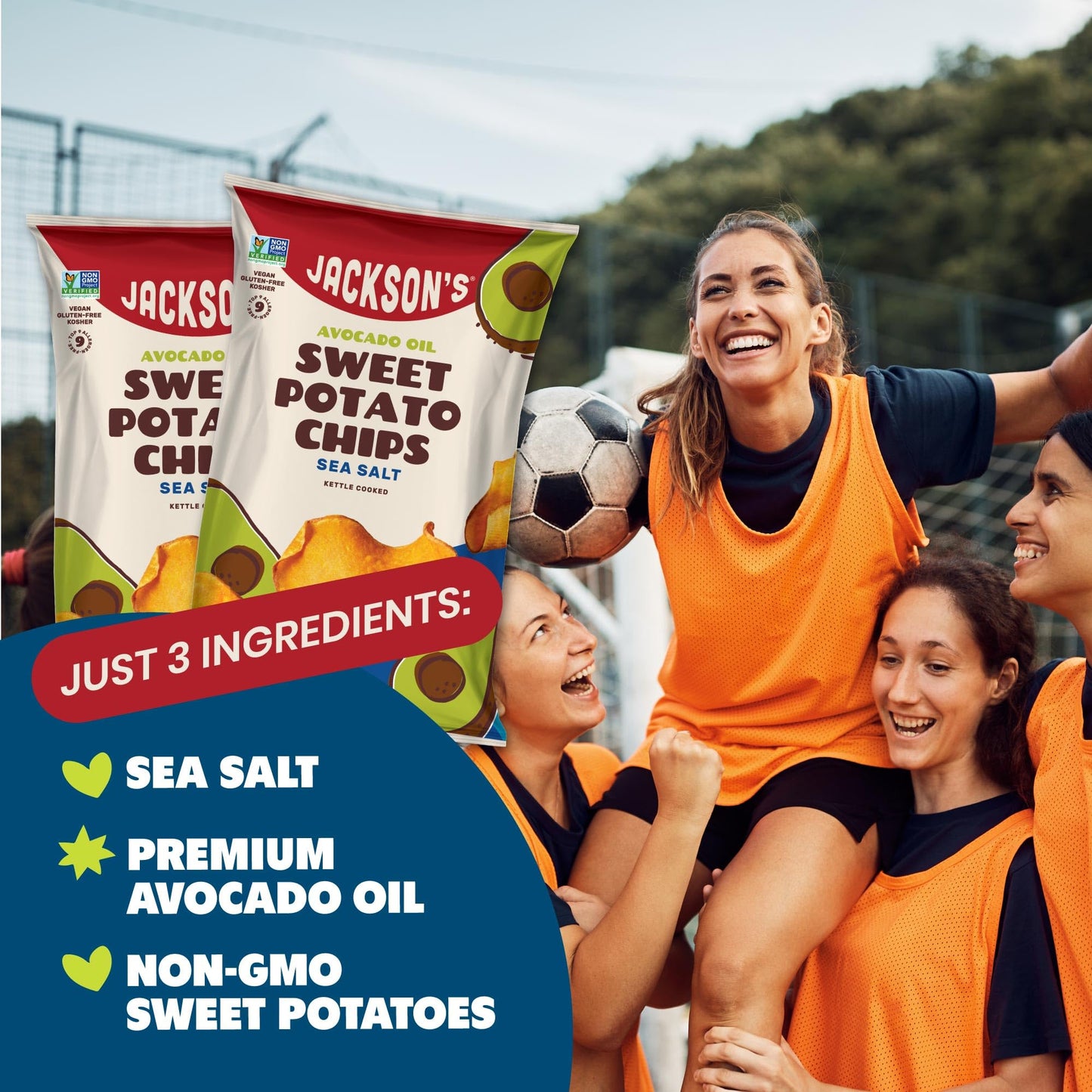 Jacksons Sweet Potato Kettle Chips, Sea Salt, 7 Ounce (Pack of 6), Allergen-Friendly, Gluten Free, Vegan, Paleo Friendly
