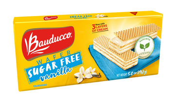 Bauducco Vanilla Wafer Cookies - Sugar Free Delicious & Crispy Wafers- 0G Of Added Sugar - 3 Creamy Layers - Great For Snacks & Dessert - No Artificial Flavors, 5Oz (Pack Of 1)