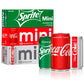 Coca-Cola Mini Can Variety Pack, 30 Cans (10 Each: Coke Classic, Diet Coke, Sprite), 7.5 Fl Oz, Red/White/Clear