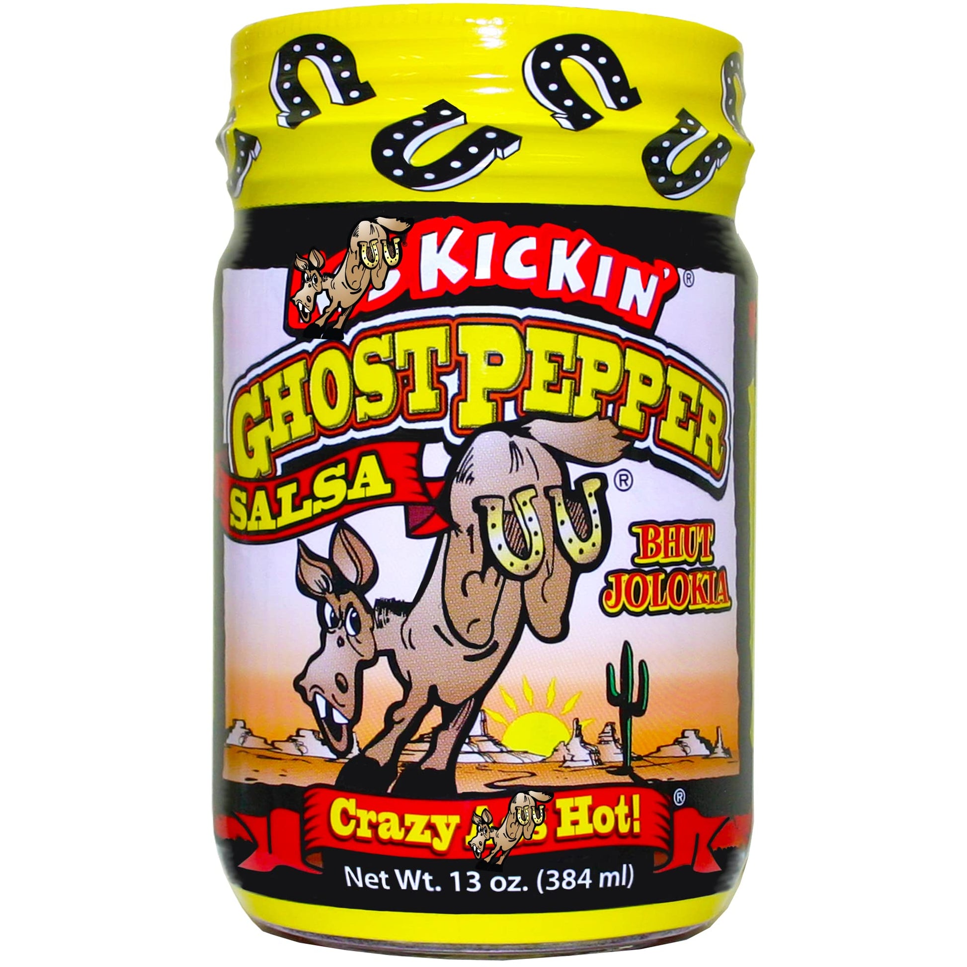ASS KICKIN Ghost Pepper Salsa - Premium Gourmet Spicy Salsa for Chips & Burritos - 13 oz