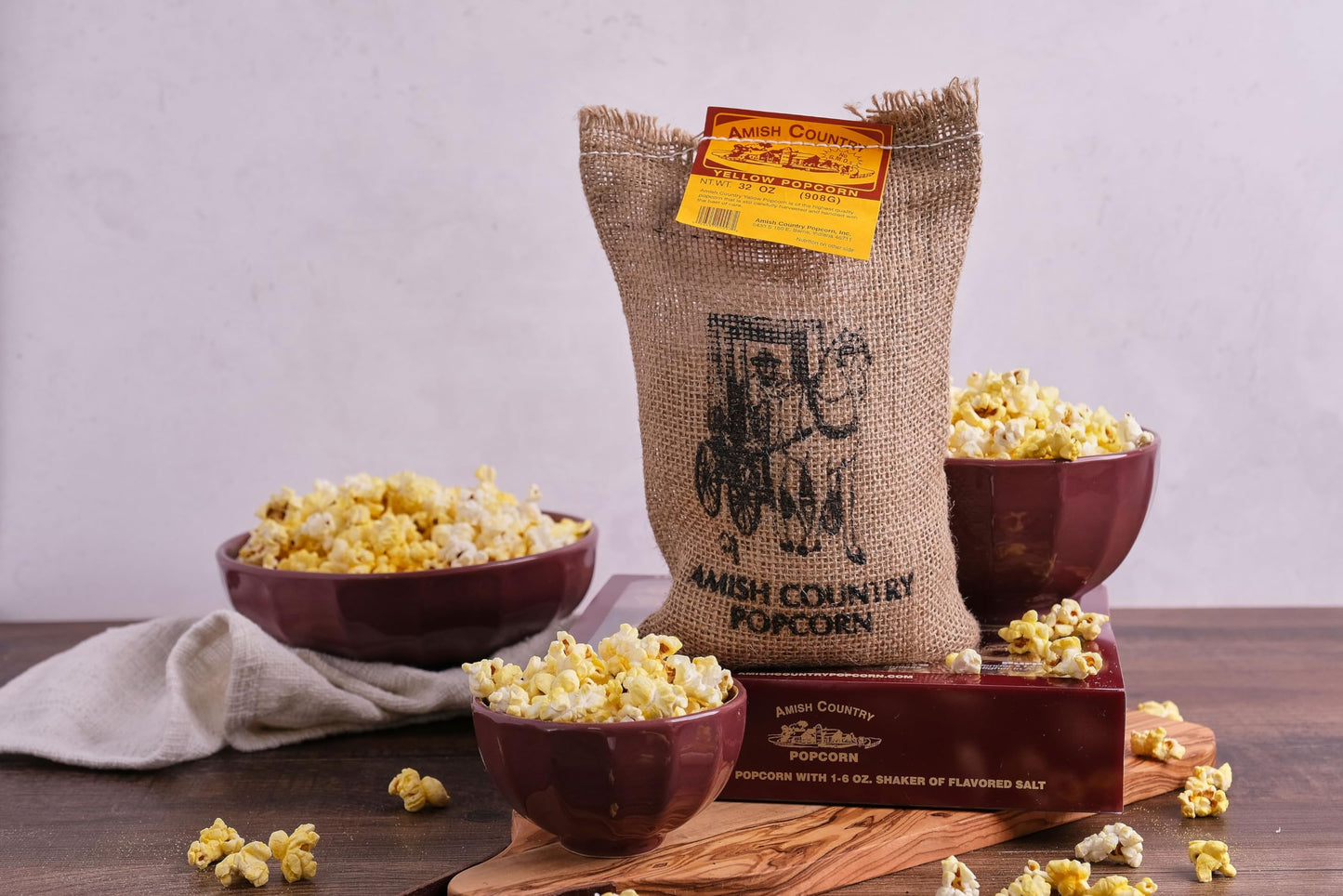 Amish Country Popcorn | 2 Lb Burlap Bag | Medium Yellow Popcorn Kernels | Old Fashioned, Non-Gmo And Gluten Free (Medium Yellow