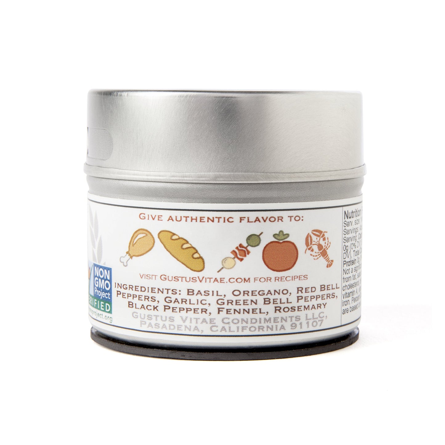 Gustus Vitae - Taste Of Tuscany - Gourmet Seasoning - Non Gmo - Artisanal Spices Blend - Magnetic Tin - Gourmet Spice Blend - Cr