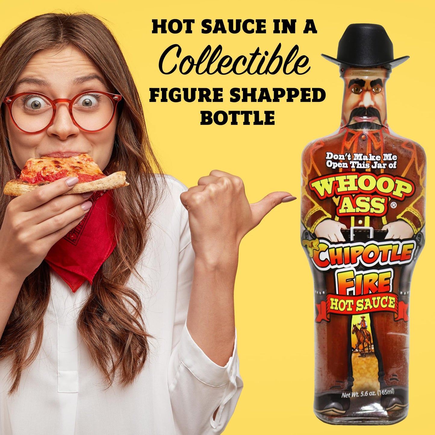 WHOOP ASS Premium Chipotle Fire Hot Sauce - 5.6 oz - Gourmet Gift for Hot Sauce Fans