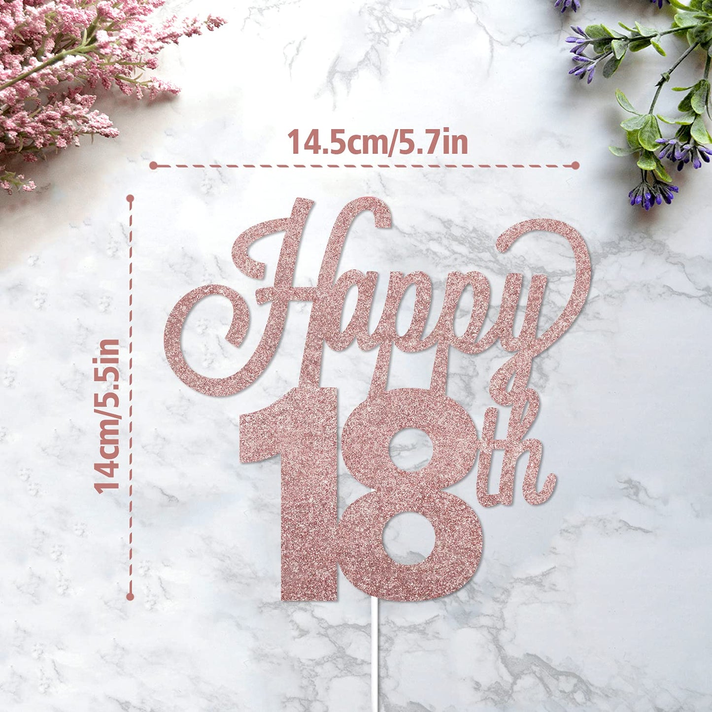 Lingteer Happy 18Th Birthday Cake Topper - Cheers To 18Th Birthday Eighteen Years Old Birthday Party Cake Decorations Sign.