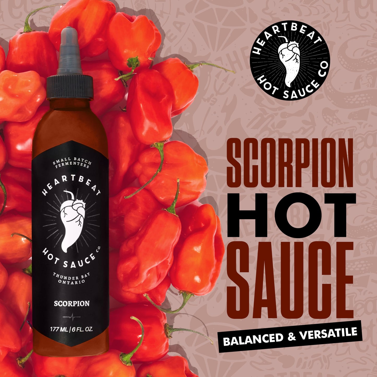 Heartbeat Hot Sauce Co. | Scorpion, 6 Oz. 6 Pack