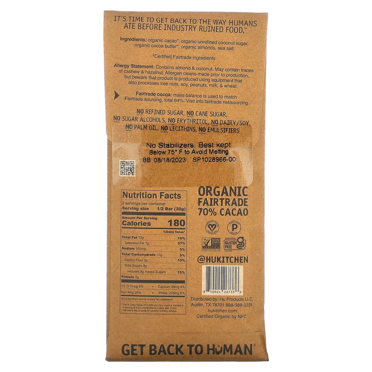 Hu Bar Choc Almond Crunch 2.1 OZ