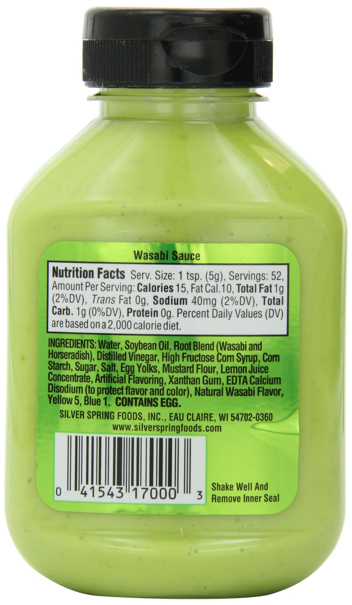 Silver Spring Wasabi Sauce, 9.25 Ounce, Pack of 1, Silver