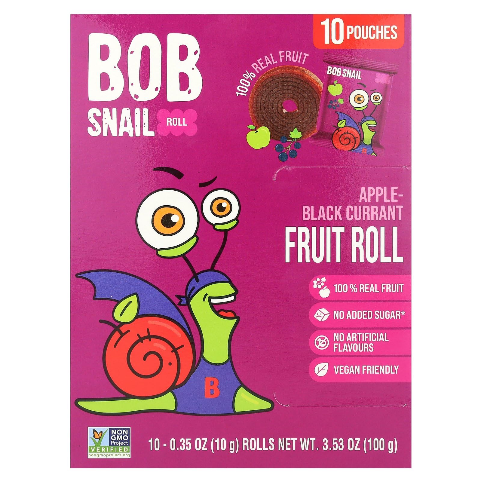 Bob Snail Apple Black Currant Fruit Rolls, 100 GR