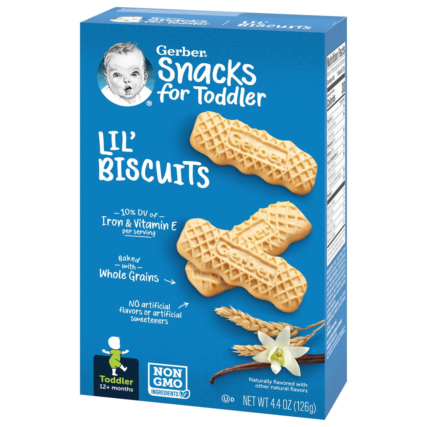 Gerber Toddler Baby Food, Vanilla Wheat Biscuits, 4.44 Oz Box (Pack Of 6)