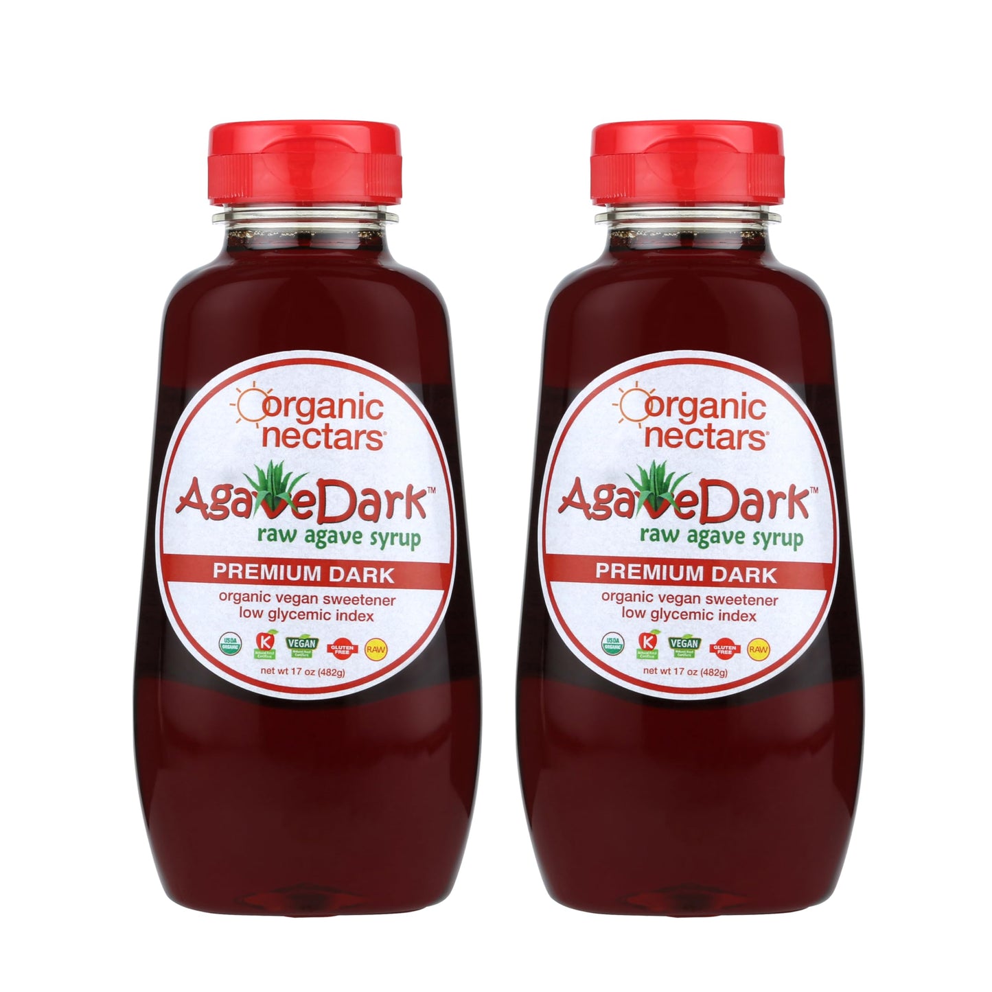 Organic Nectars Dark Agave Syrup, 17 Fl Oz (Pack of 2)