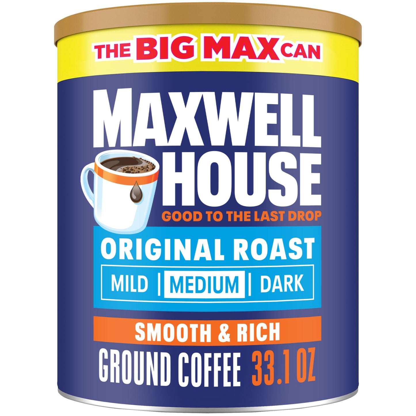 MAXWELL HOUSE Original Roast Ground Coffee, 33.1 oz Canister, 33.1 Ounce, Pack of 1