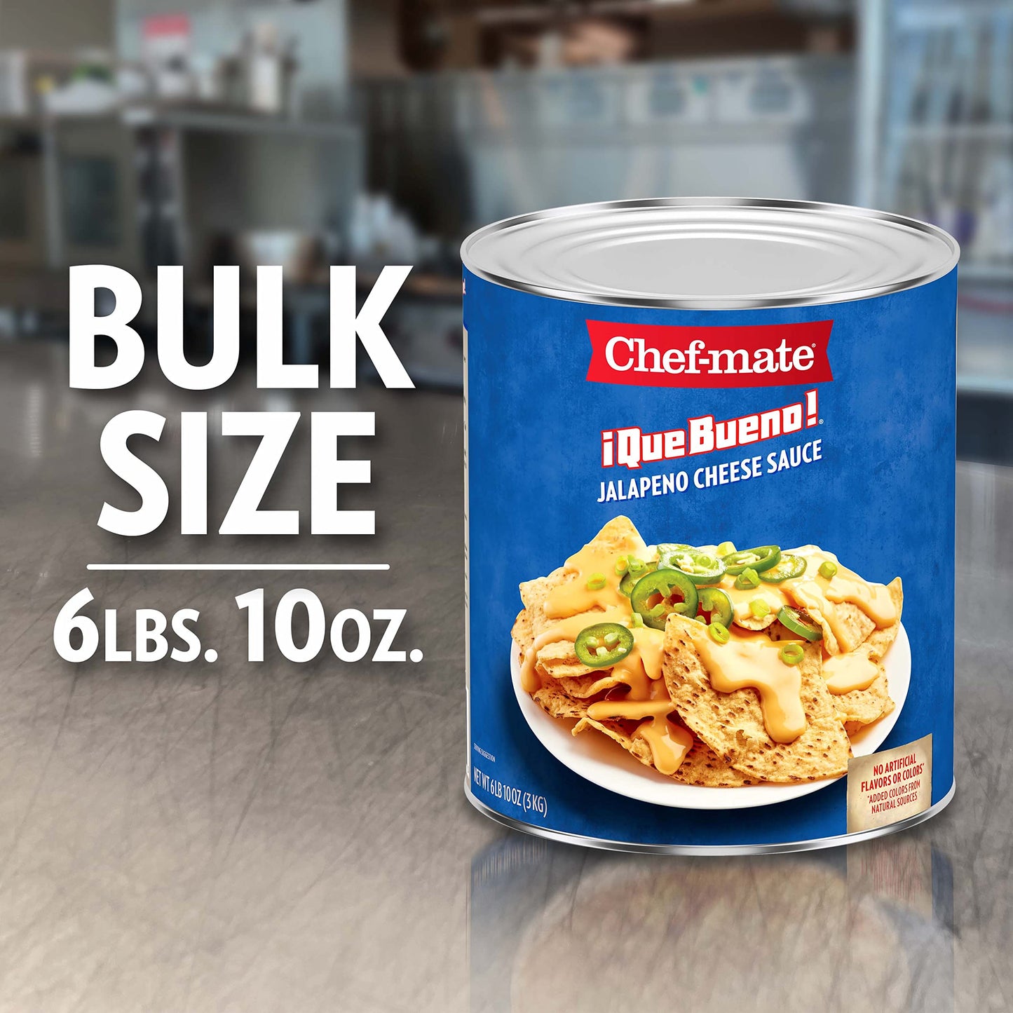 Chef-mate Spicy Nacho Cheese Sauce, Jalapeno Queso, Canned Food, 6 lb 10 oz (#10 Can)
