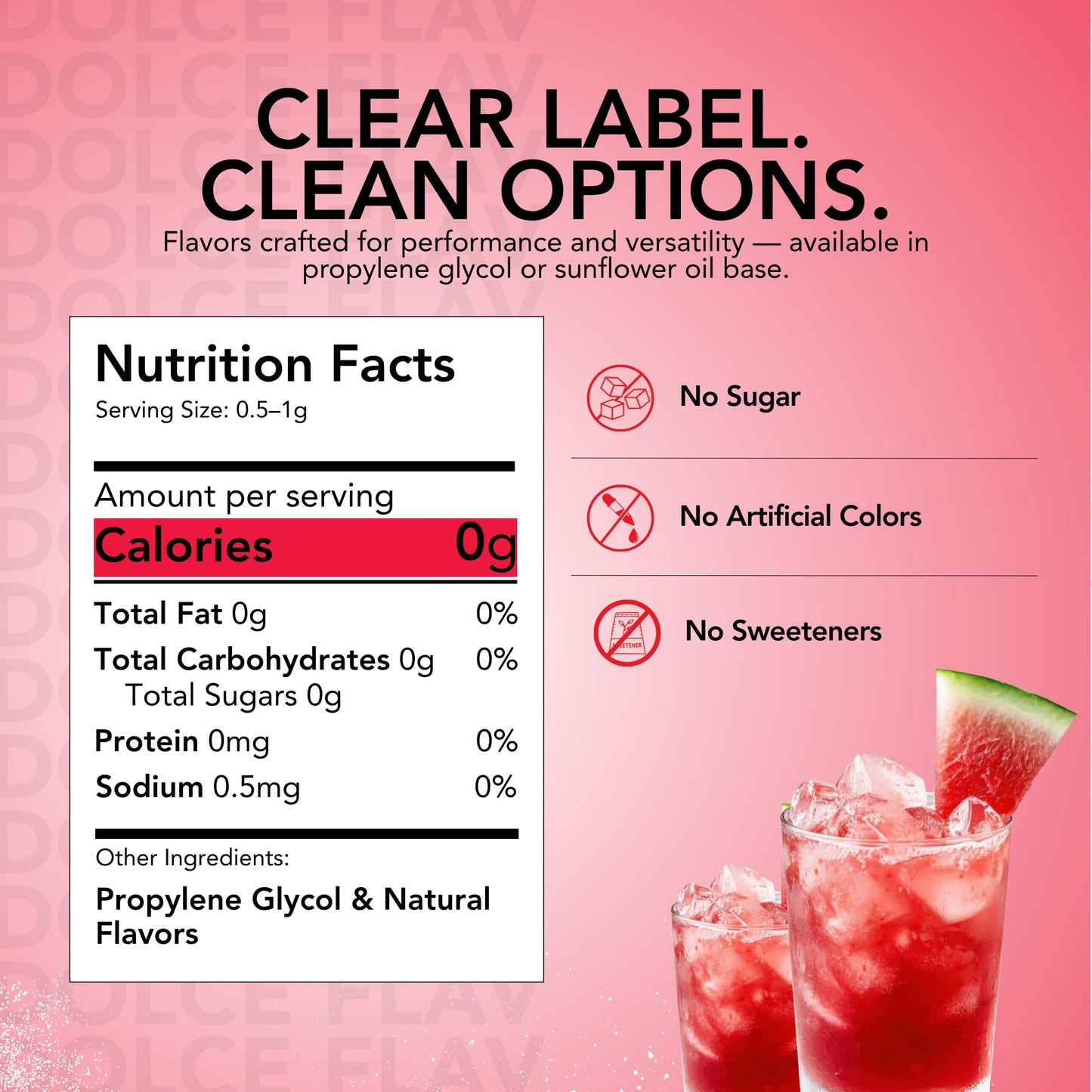 Dolce Flav Watermelon Flavoring Extract – Water-Soluble, Kosher, 2 oz Bottle