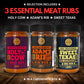 Meat Lovers S Of Enhanced Bbq Seasonings - Holy Cow, Sweet Texas & Adams Ribs Bbq Rubs | Pack Of 3 | 100% Natural | Spice Gift For Foodie