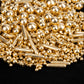 Twisweet Gold Pearl Star Rods Sprinkles for Cake Decorating, Edible Sugar Pearls for Baking, Mix Size Cake Topper Ice Cream Cupc