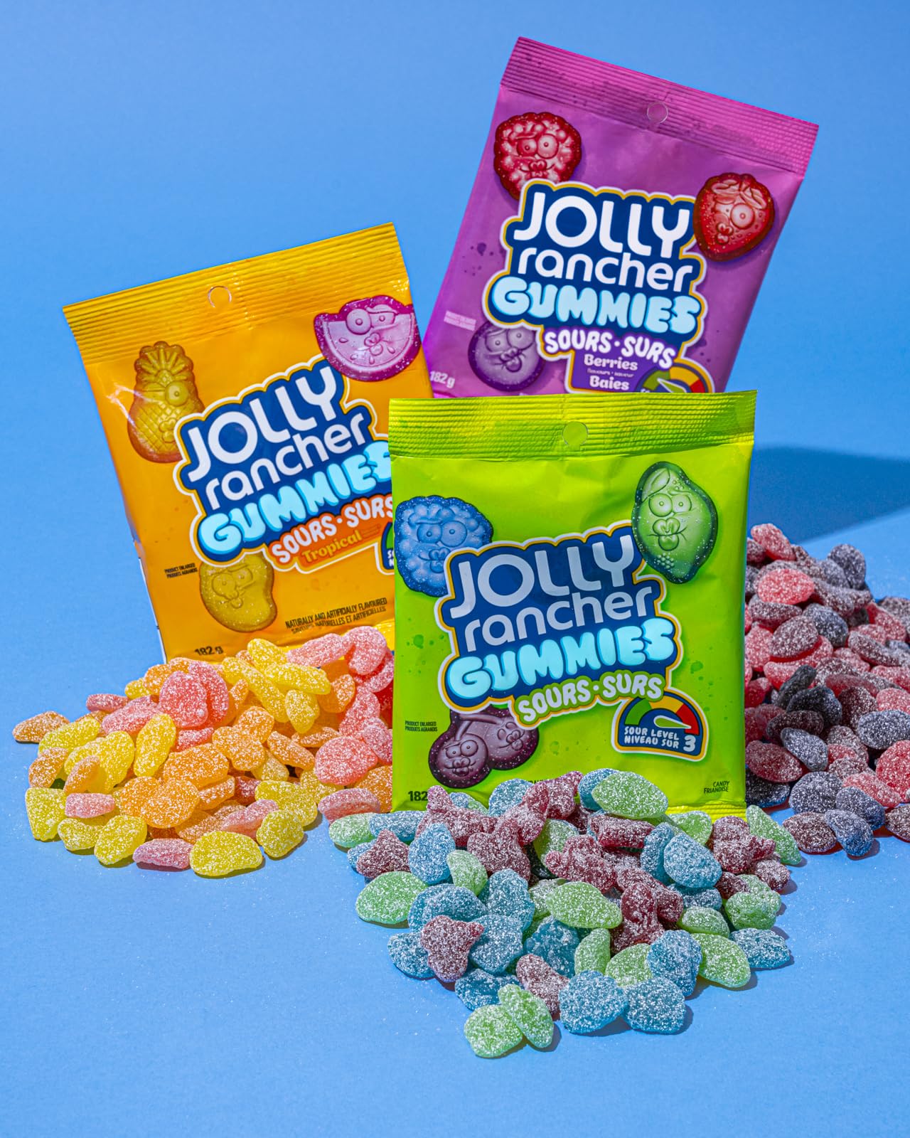Jolly Rancher Gummies Sours, Original Flavors, 182G/6.4 Oz. (Imported From Canada)