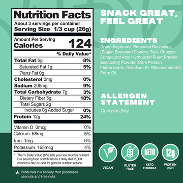 Where You Bean Edamame Beans Snack (Seaweed Furikake) - Crunchy And Dry Roasted Edamame Beans - High Protein Snacks, Keto And Ve