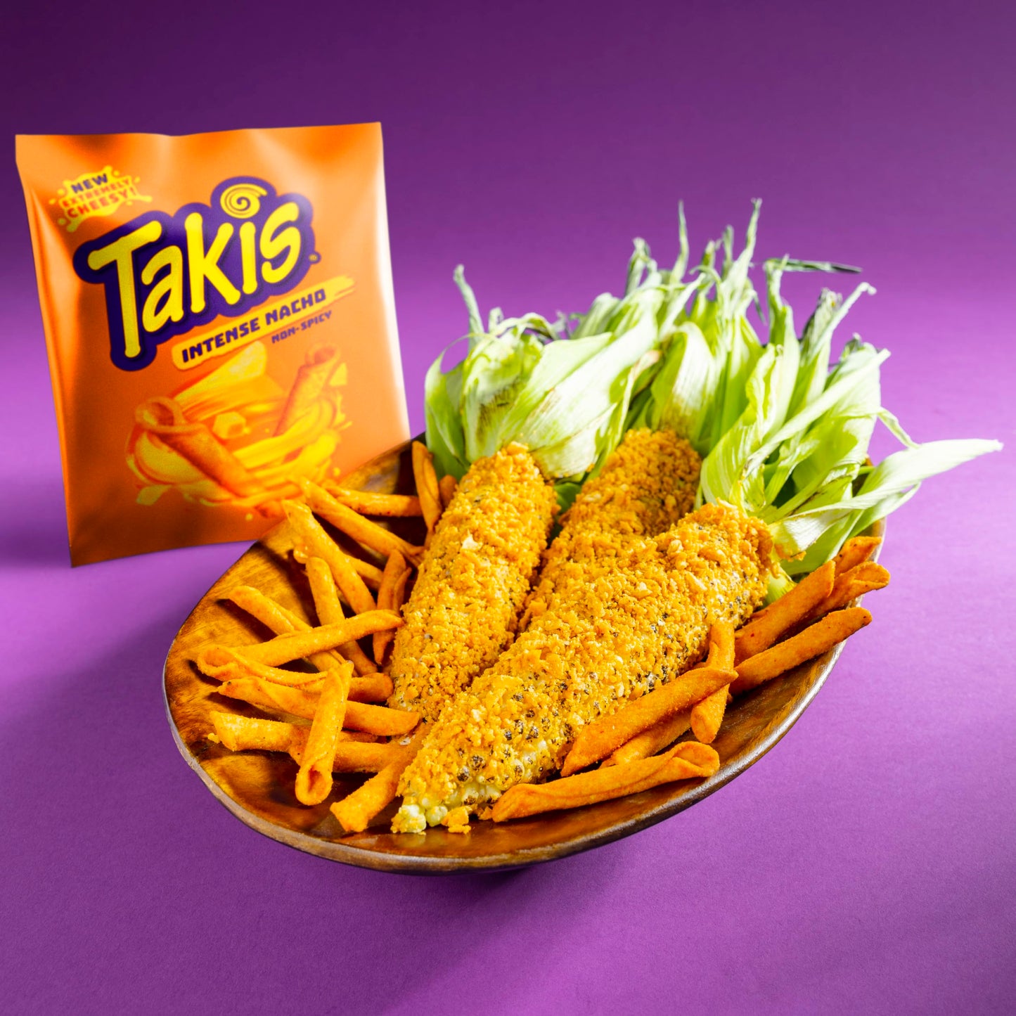 Takis Intense Nacho 40 pc / 1 oz Multipack - Cheddar Cheese Flavored Non-Spicy Rolled Tortilla Chips - Individual Bags, Perfect