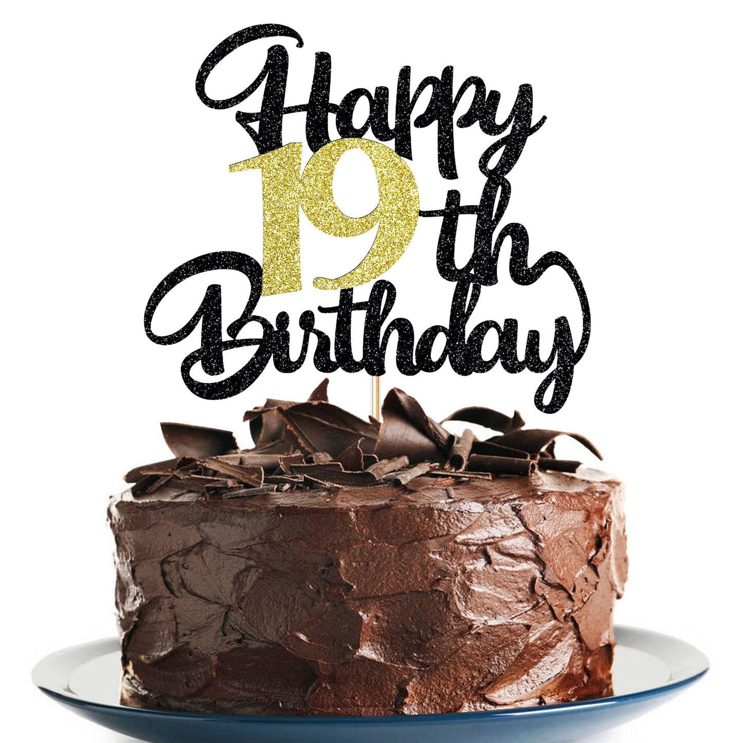 Klionjor 19Th Birthday Cake Topper - Happy Birthday Decoration For 19Th Birthday Party - Gift Plugin (19)