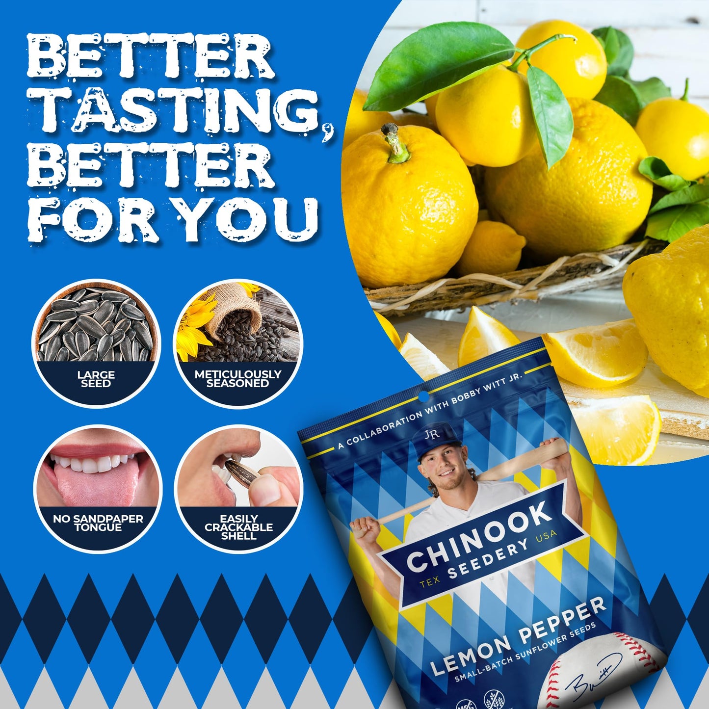 Chinook Seedery Roasted Jumbo Sunflower Seeds - Keto, Gluten-Free, Non-GMO, Lemon Pepper, 4 oz (12-Pack)