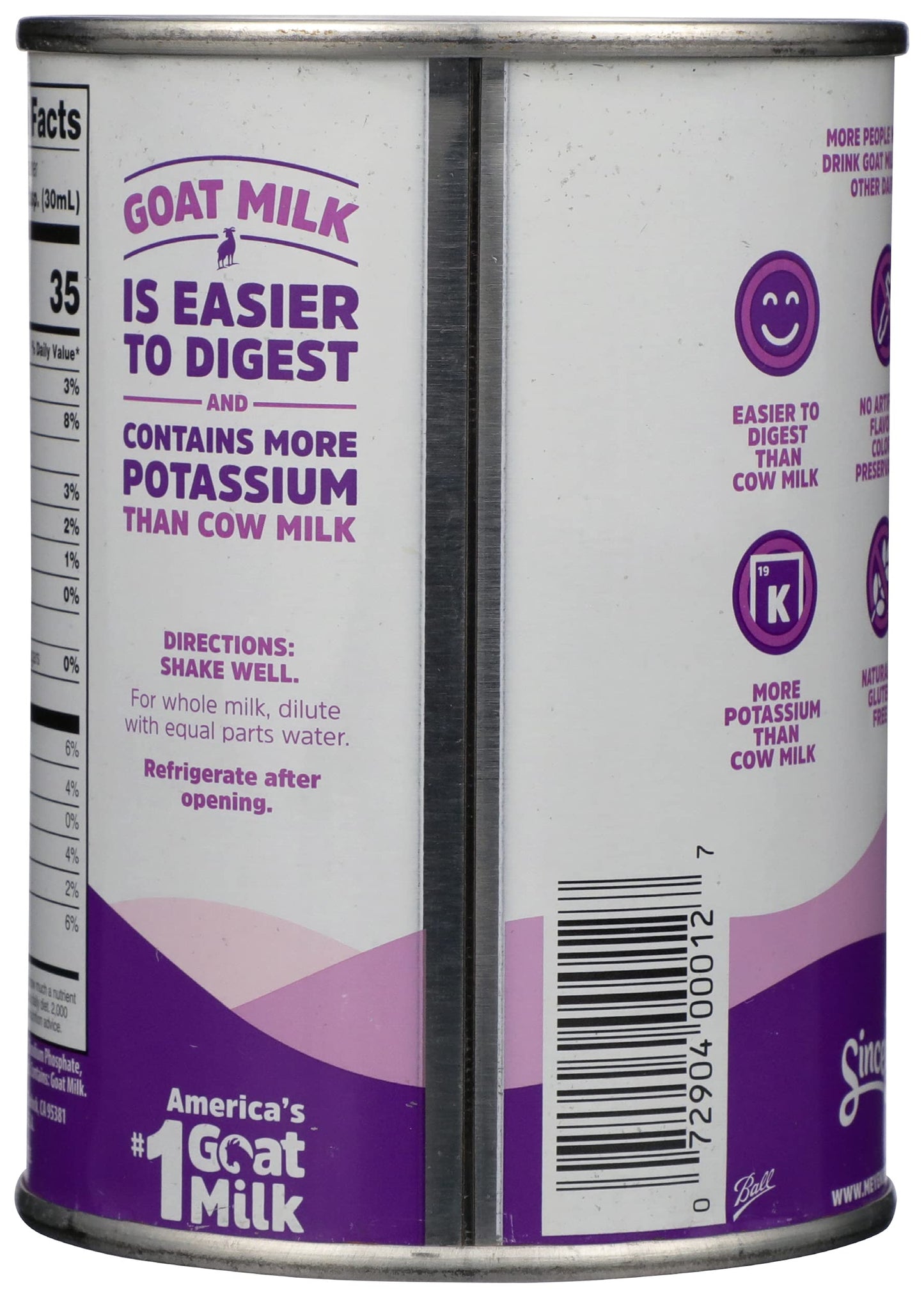 Meyenberg Evaporated Goat Milk, 12 fl oz, Pack of 2, Model 48585