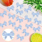 YCTHUNFISH 30 Pack Pink Bow Cupcake Toppers Paper Bowknot for Birthday Party, Wedding, Bridal Shower, Blue