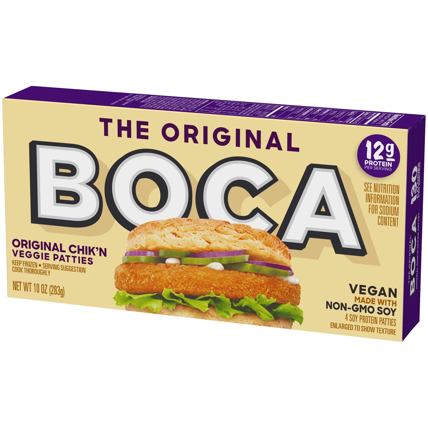 BOCA Original Chikn Frozen Vegan Patties (4 Count)