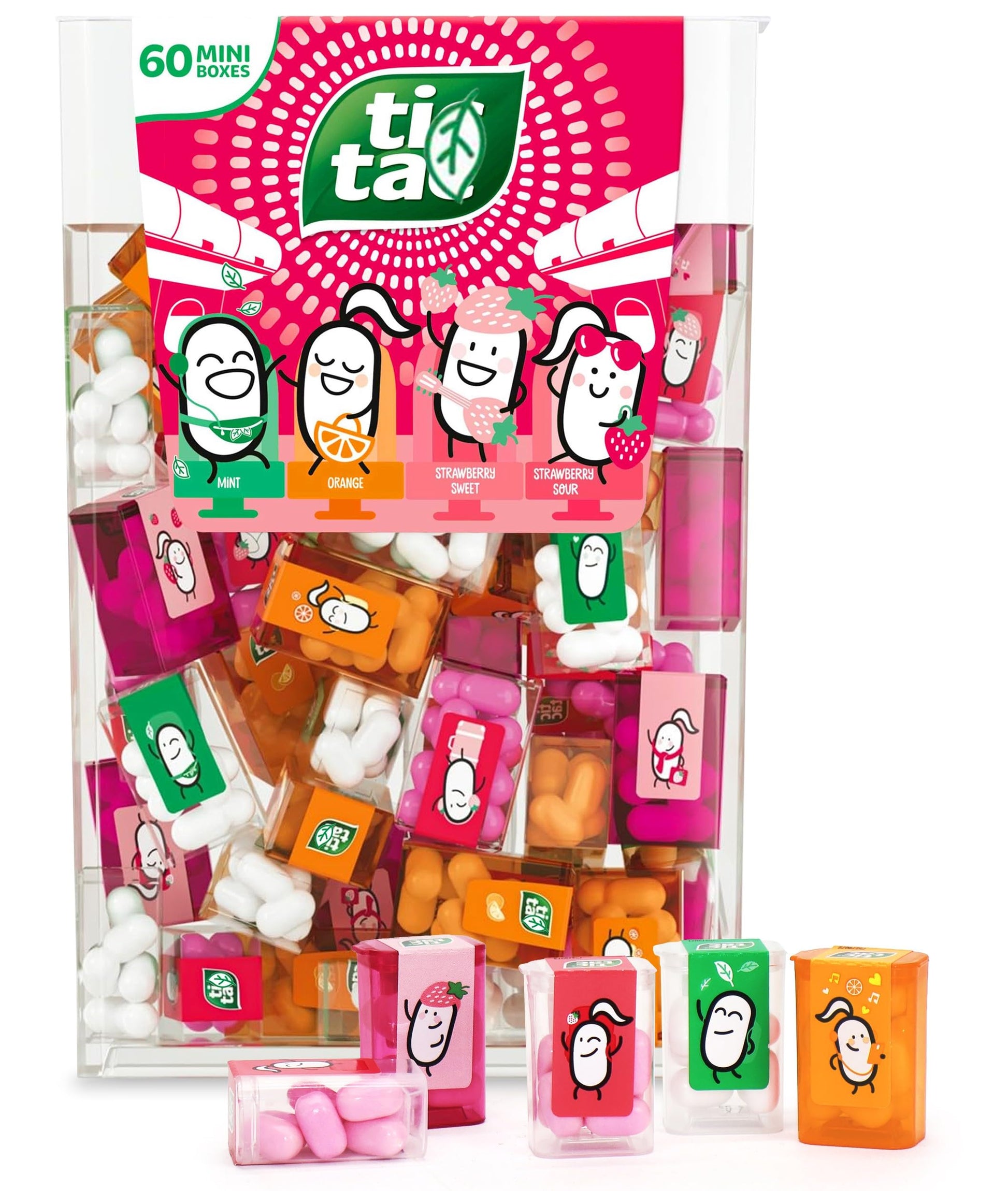 GEEOOLLAH Mini Candy Travel Packs - Assorted Refreshing Candies - 60 Individual Boxes - Party Favors - 20 cm