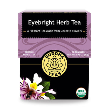 Buddha Teas Organic Eyebright Herb Tea - 18 Bleach-Free Tea Bags - OU Kosher, USDA Organic