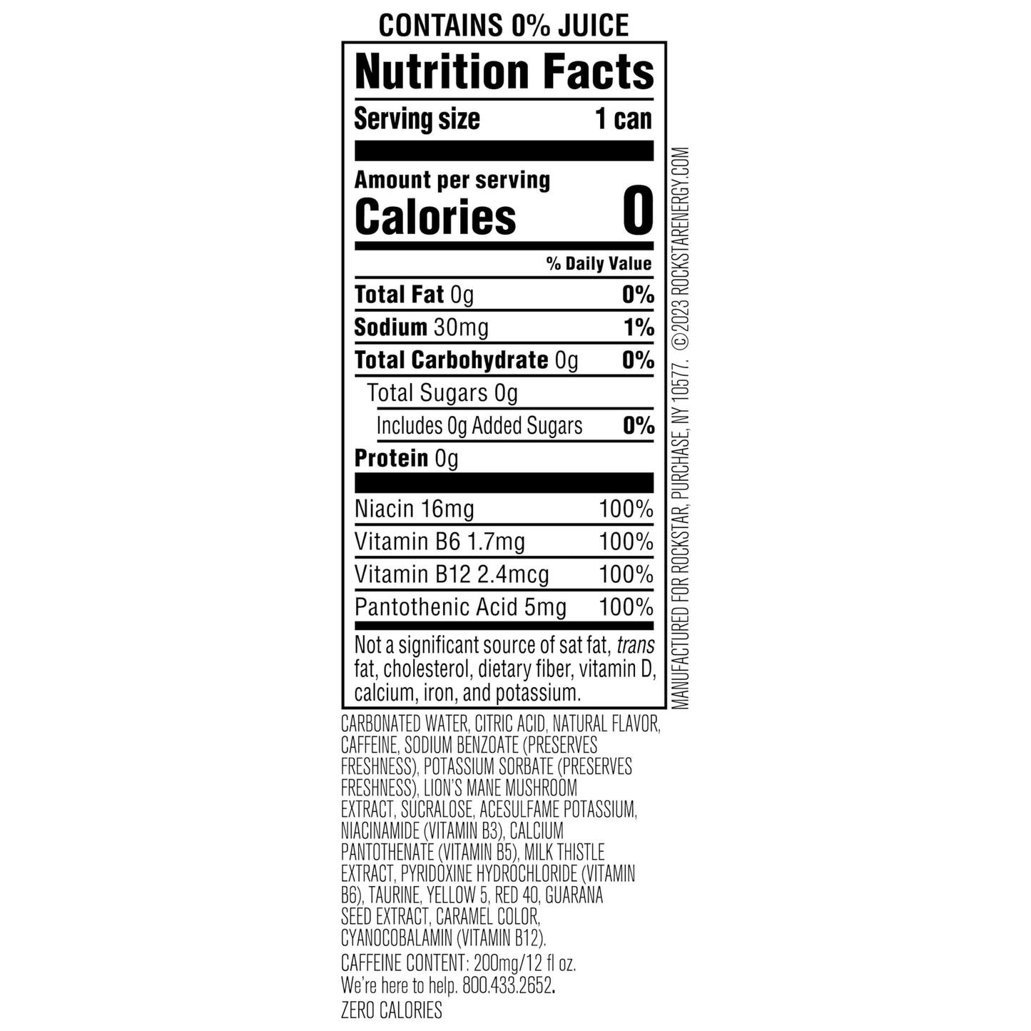 Rockstar Focus  White Peach  12 Fl Oz Cans (Pack of 12