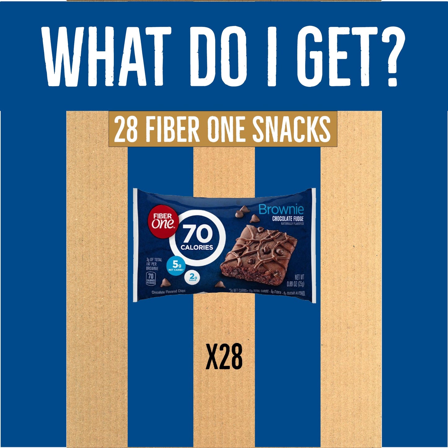 Fiber One Brownies, 70 Calories Each, 20% Daily Fiber, 28 Bars, No Artificial Ingredients