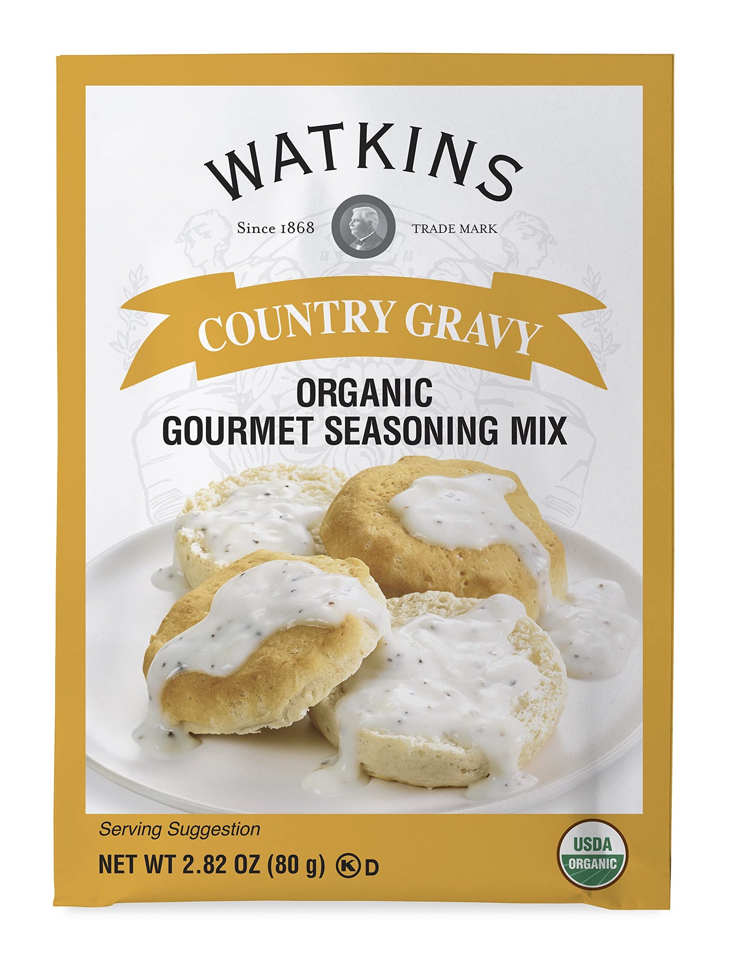 Watkins Organic Country Gravy Gourmet Seasoning Mix, 2.82 Oz. Packets (Pack Of 6)