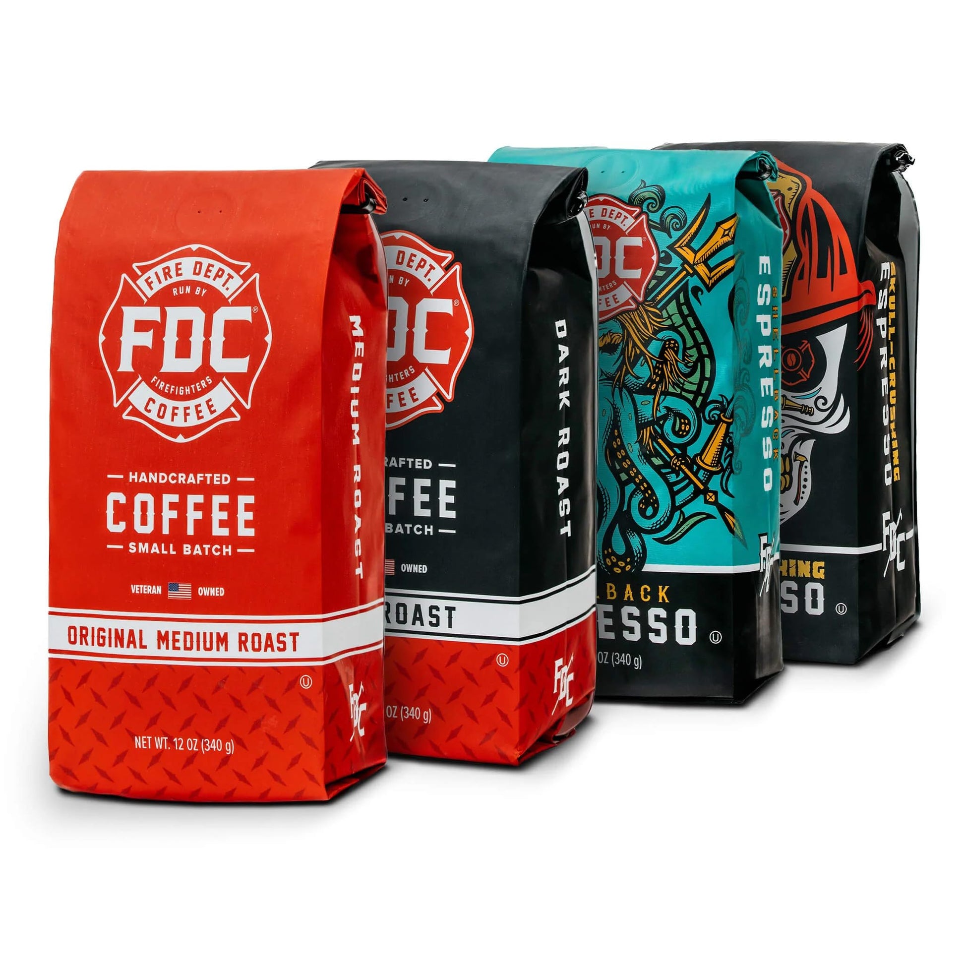Fire Department Coffee - Gives Back To Firefighters - Rescue Variety Pack - Ground Coffee - Original Medium Roast, Dark Roast, S