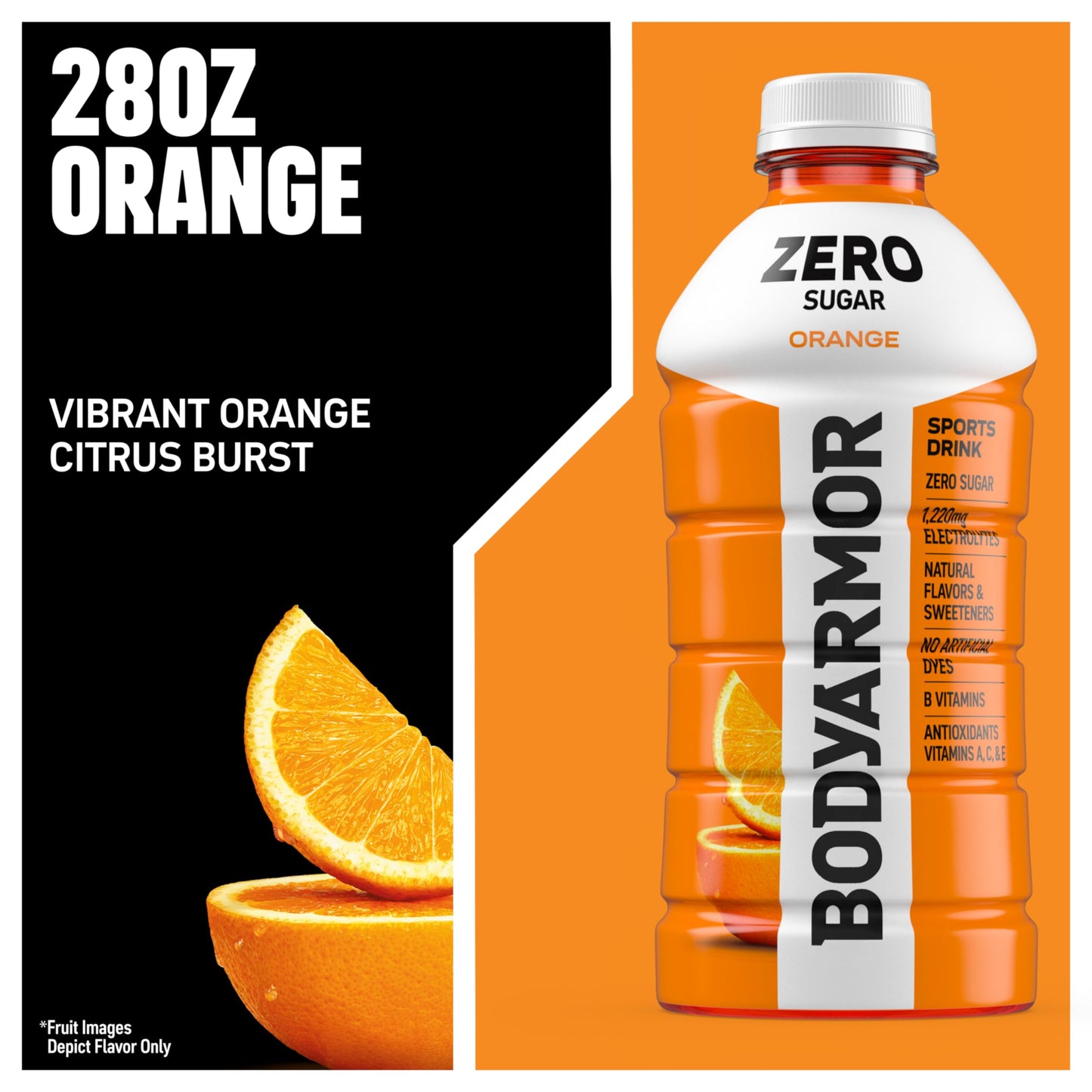 BODYprotective covering ZERO Sugar Orange Electrolyte Drink  Natural Flavors  28 Fl Oz Bottles (15 Pack)  B Vitamins & Antioxidants Sugar Free Hydration