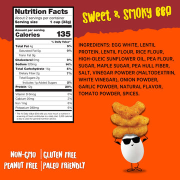 Todd s Better Snacks Egg-Cellent Protein Puffs, Sweet & Smoky BBQ - 12g Protein, Gluten-Free, Paleo-Friendly, Baked, GLP-1 Comp