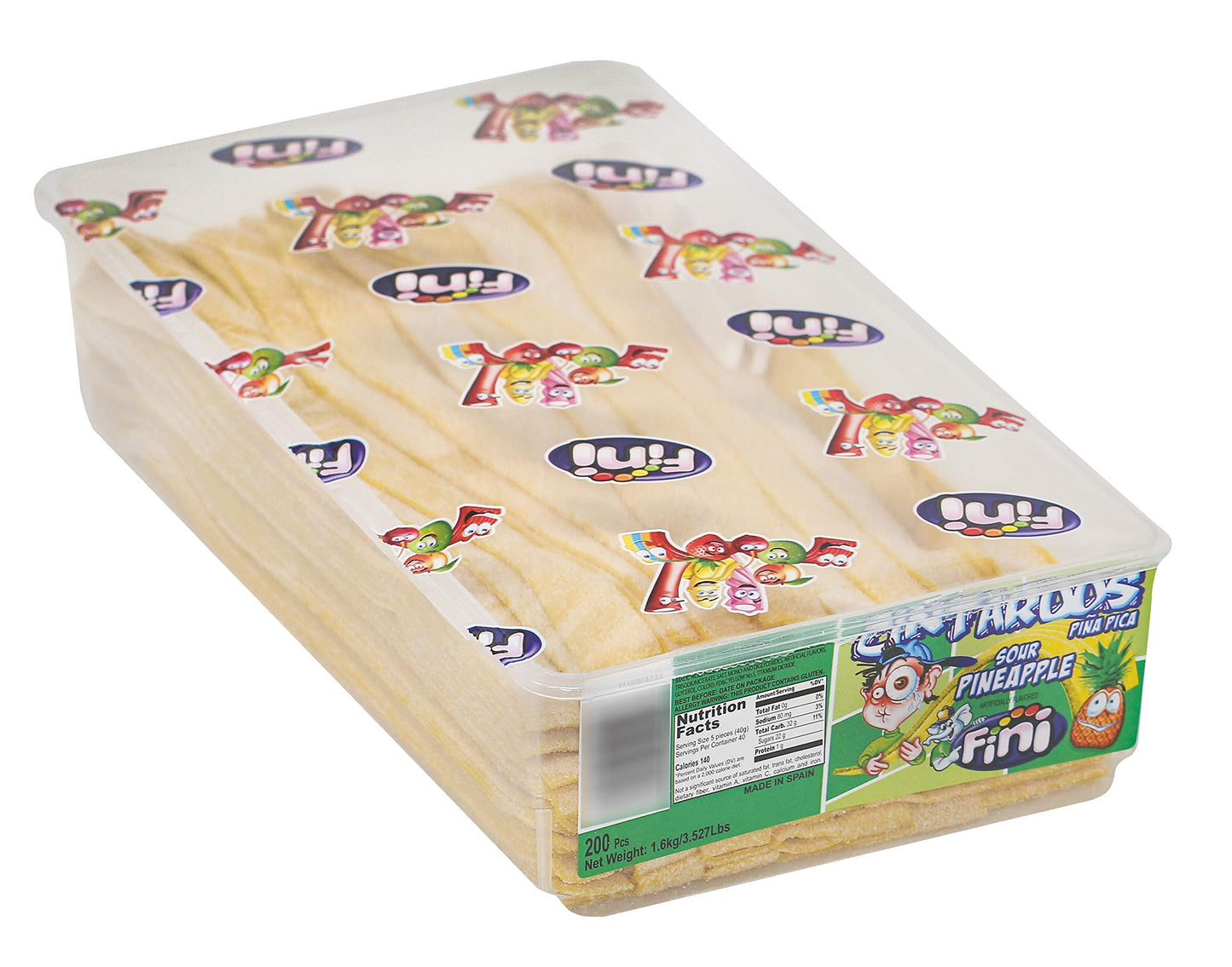 Pineapple Sour Belts 3.5 Pound Box - 200 Pieces