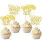 24 Pcs We Can Bearly Wait Cupcake Toppers Glitter Balloon Bear Cupcake Picks For Gender Reveal Baby Bear Theme Baby Shower Kids